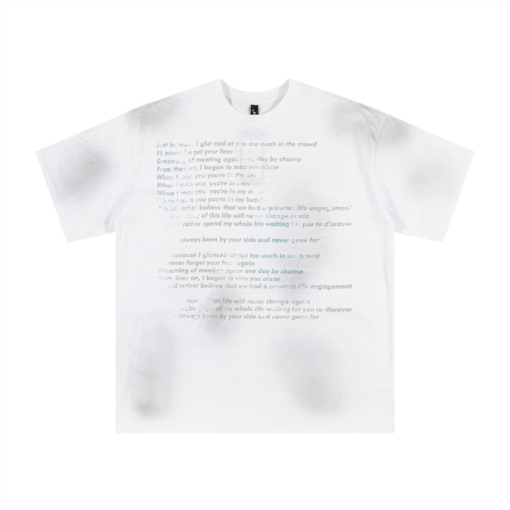 Letter Graphic Design Cotton T-shirt Men