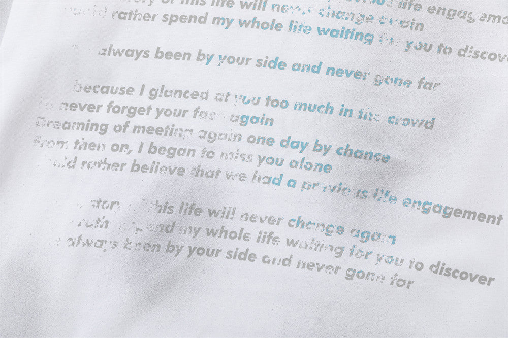 Letter Graphic Design Cotton T-shirt Men