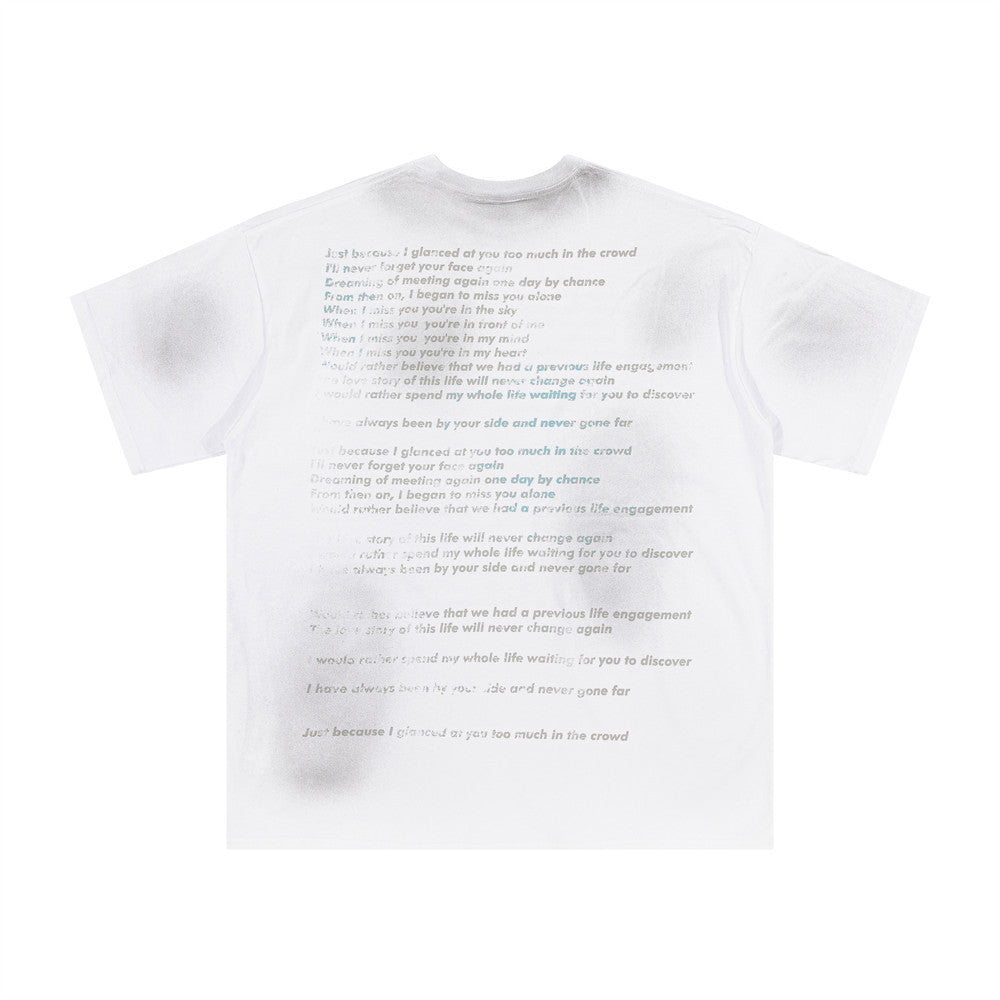 Letter Graphic Design Cotton T-shirt Men
