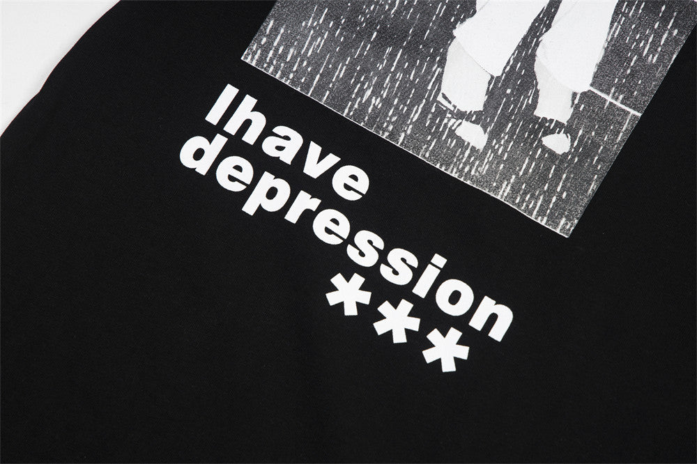 Depression Graphic Design Cotton T-shirt
