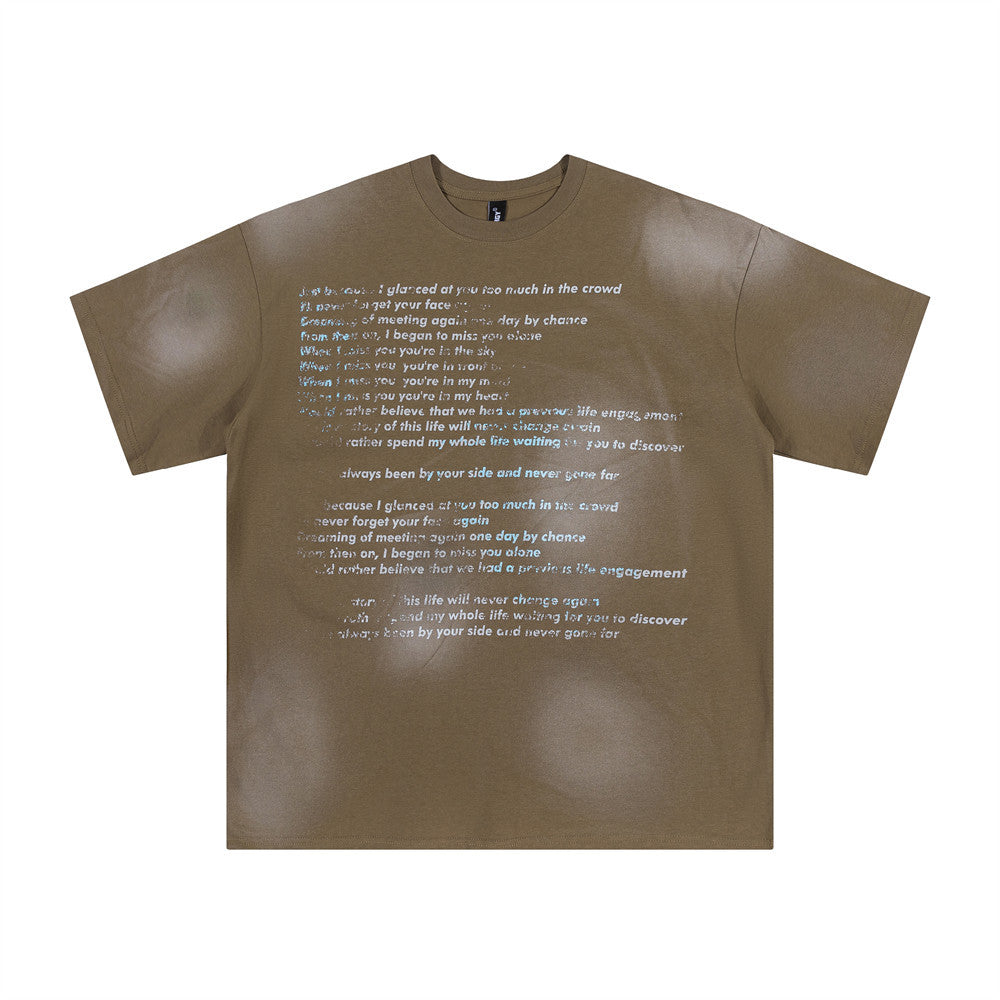 Letter Graphic Design Cotton T-shirt Men