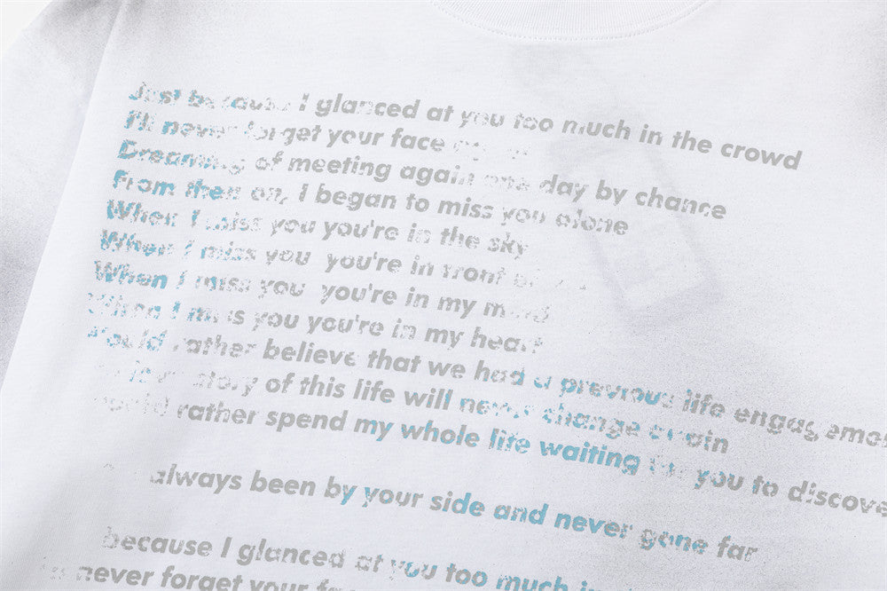 Letter Graphic Design Cotton T-shirt Men