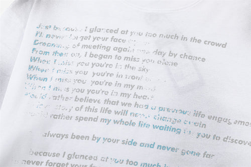 Letter Graphic Design Cotton T-shirt Men