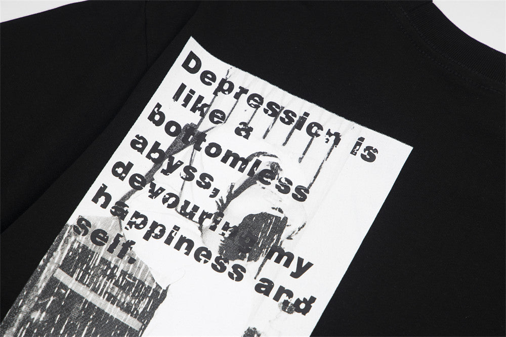 Depression Graphic Design Cotton T-shirt