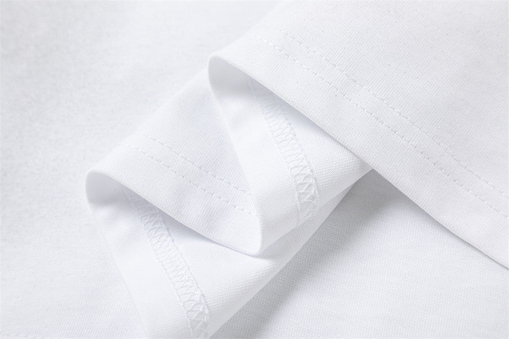 Letter Graphic Design Cotton T-shirt Men