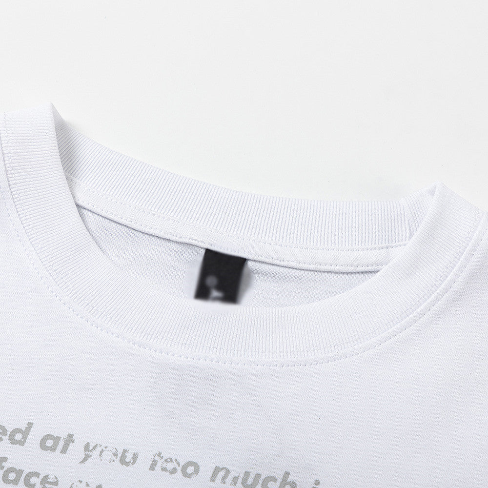 Letter Graphic Design Cotton T-shirt Men